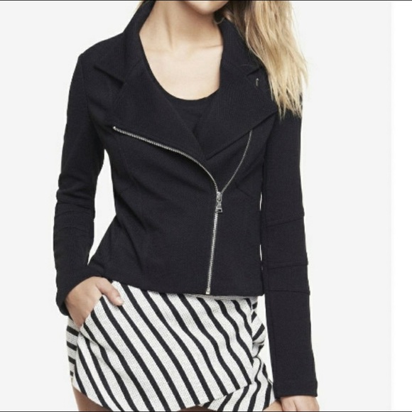Express Textured Knit Moto Jacket 